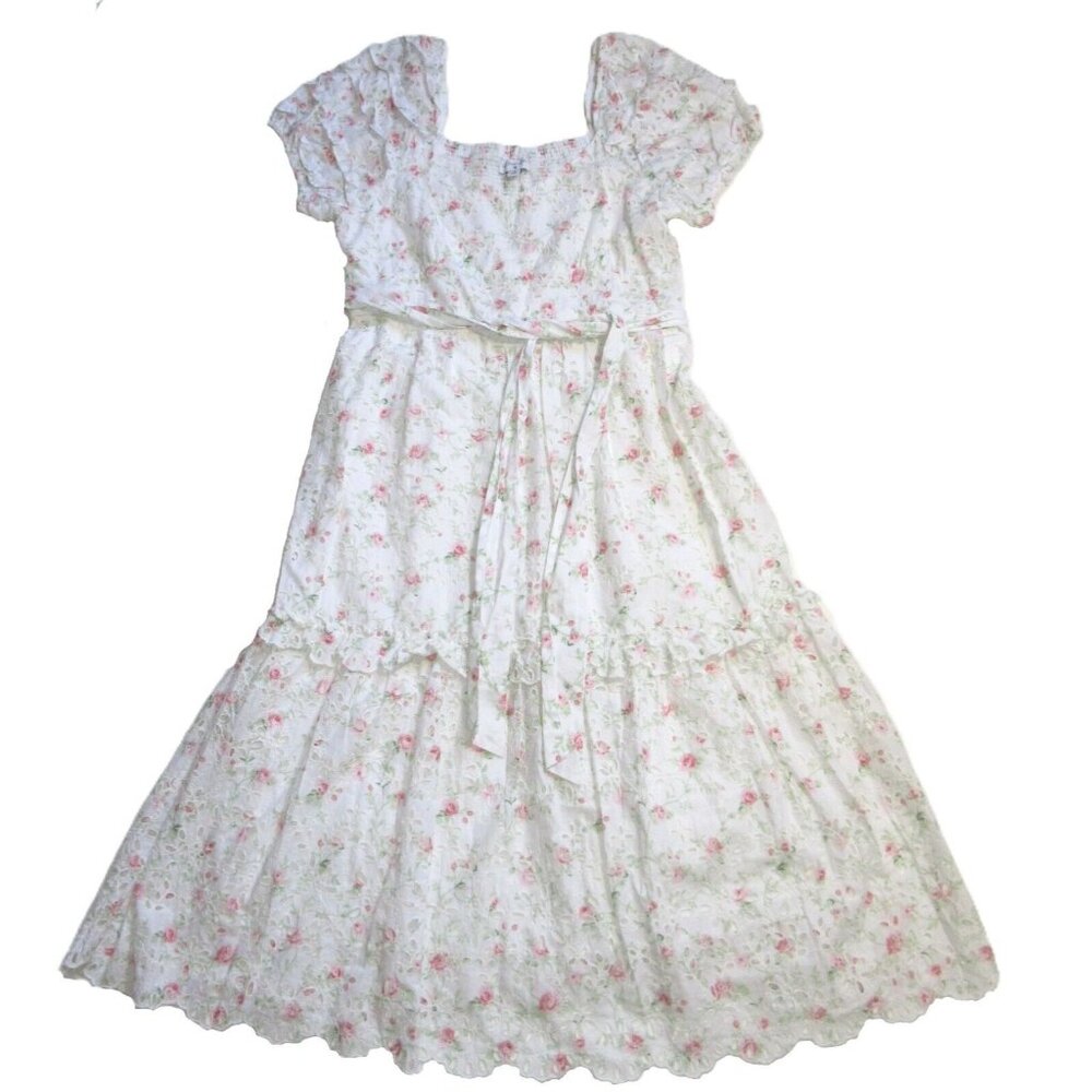 NWT LoveShackFancy x Target  Clementine in White Floral Eyelet Midi Dress 14